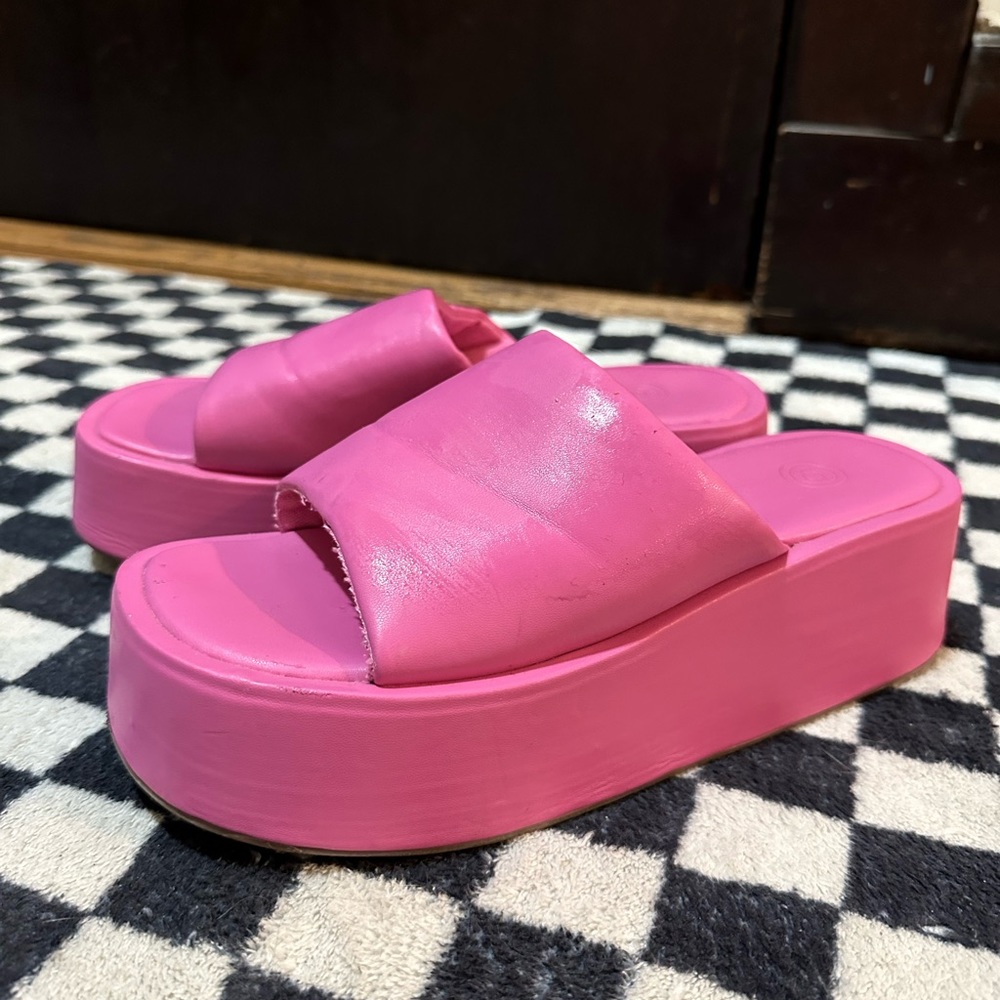 Urban Outfitters Hot Pink Platform Sandals